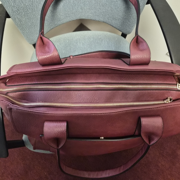 Poppy & Peonies Elegant Burgundy Tote Bag - Picture 7 of 8